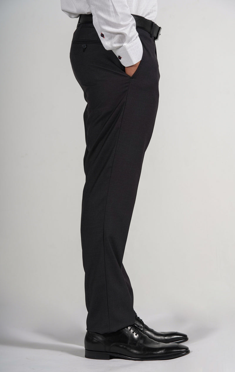 Boys Slim Leg School Trousers Black Charcoal Grey Ages 3-16 Adjustable Waist